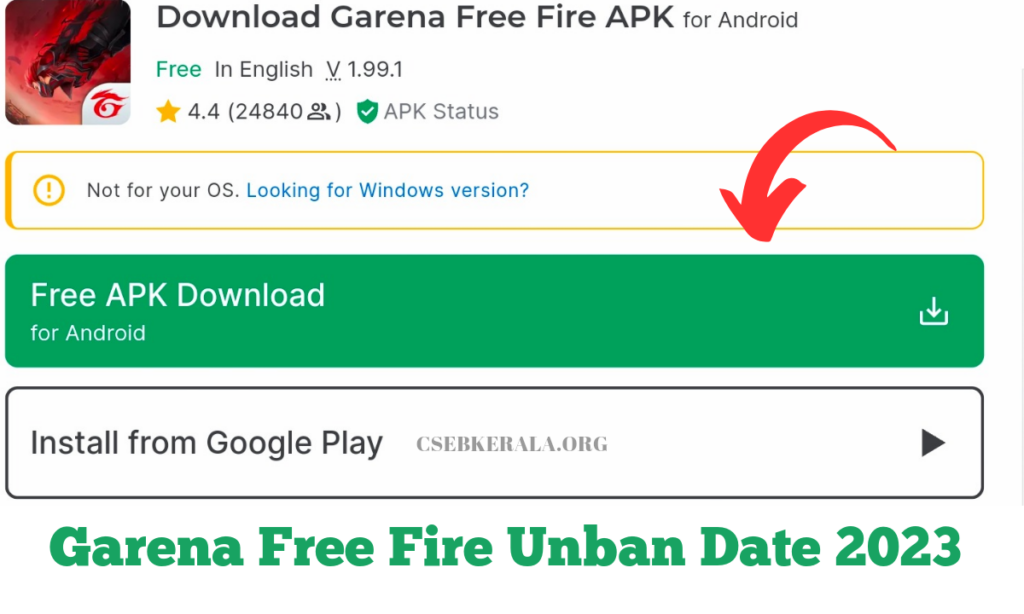 Garena Free Fire Unban Date India 2023
