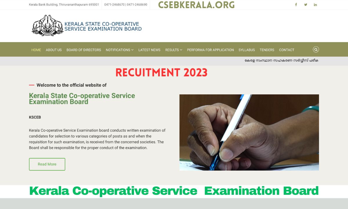 KERALA CO-OPERATIVE SERVICE EXAMINATION Board