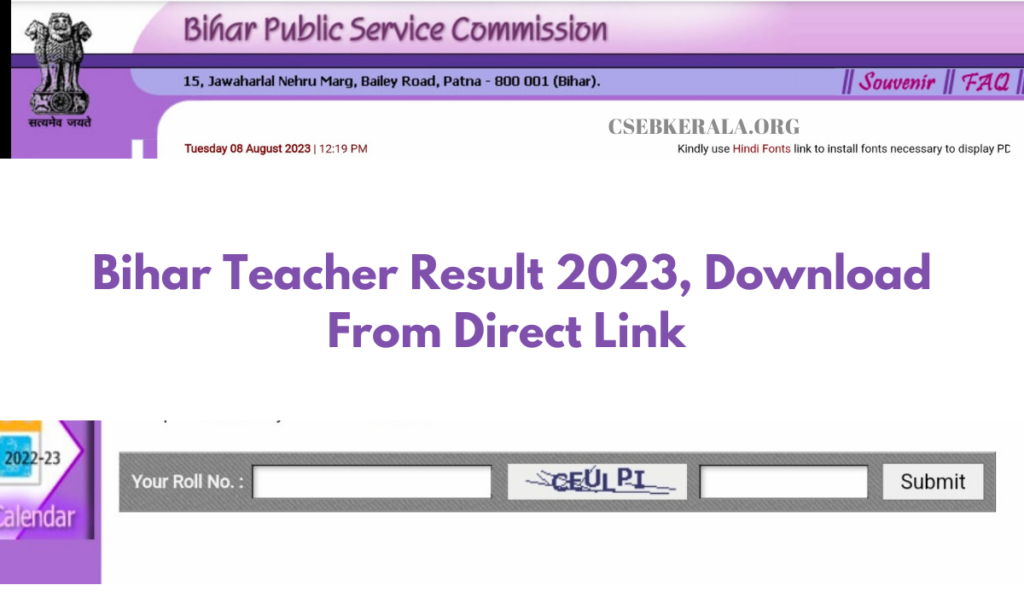 Bihar Teacher Result 2023
