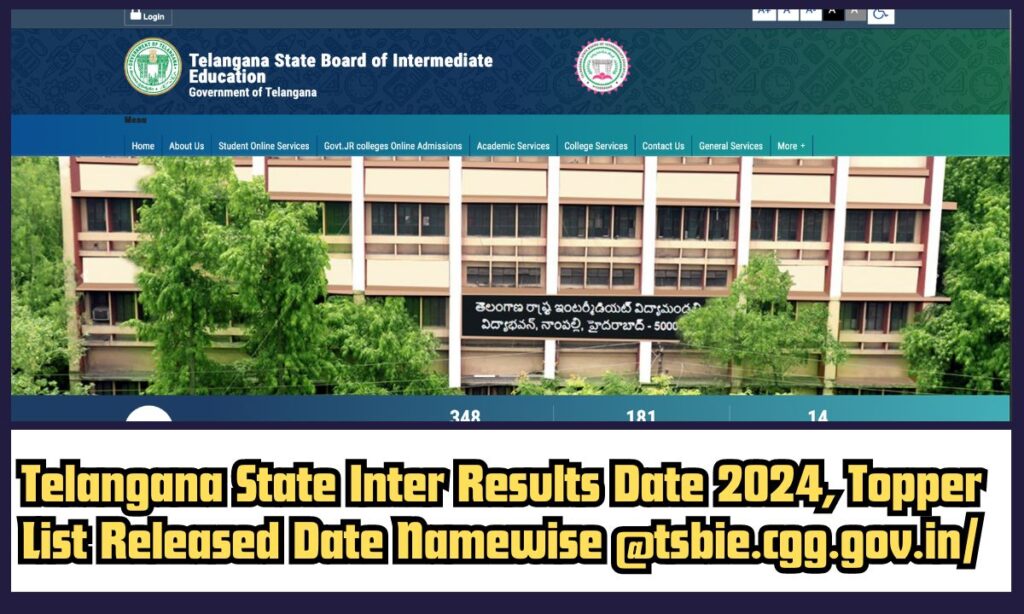 Telangana State Inter Results Date 2024, Topper List Released Date Namewise @tsbie.cgg.gov.in/